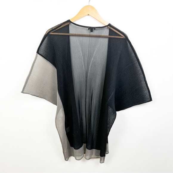 Komarov sheer black gray color block pleated plisse jacket accordion pleat M - Picture 6 of 7